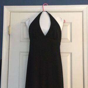 lbd halter with sheer overlay